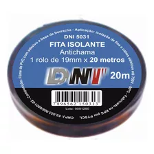 Fita Isolante Em Pvc Antichama Preta 80°c 20m Dni5031 Dni