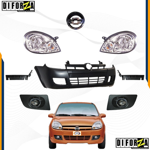 Kit Chevy C2 04 Al 08 Fascia, Faros, Emblema Y Guias Fasc Foto 2