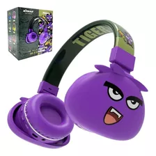 Fone De Ouvido Infantil Escolar Sem Fio Joguinho 01smart Cor Roxo