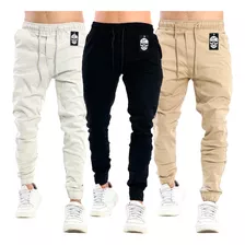 Kit Calça Jeans Masculina Com Lycra Elastano Jogger Punho 