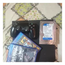 Ps4 Fat, 2 Hds De 1 Tb Cada, Mais Gta 5 E Um Controle 