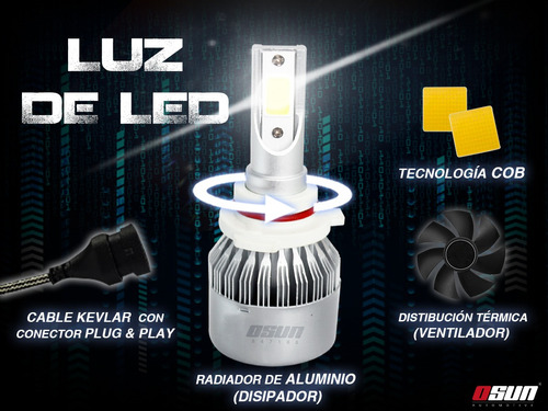 Kit Led 9006 2 Caras C6 40w Luz Baja Faros Autos Foto 3