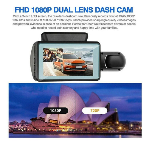 2024 Cmara Dash Cam Hd Vdeo Frontal Automvil Doble Lente Foto 7