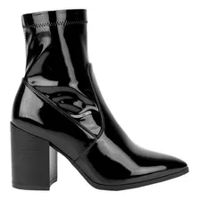 Bota Texano De Charol Tierra Bendita Negro Mujer 1351