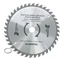 Disco De Serra Circular Para Madeira 180mm X 20mm 40 Dentes