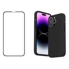 Carcasa + Lamina Para iPhone Todos Los Modelos Silicona Slim