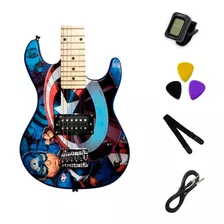 Guitarra Infantil Phx Marvel Capitão América +acessórios Nf