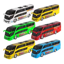 6 Ônibus De Brinquedo Busão Presente Carrinhos Menino Barato