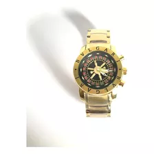 Relógio Bvlgari Cassino Roleta Giratória Dourado/ Preto