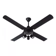 Ventilador De Techo Negro Garantía + Aplique 3 Luces Tg