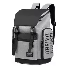 Mochila Back Pack Broche Antirrobo Casual Gym Viaje Daishu G Color Gris Diseño De La Tela Impermeable