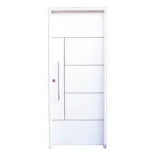 Porta Madeira Atenas Batente De 20 Cm Fechadura E Puxador Cor Branco