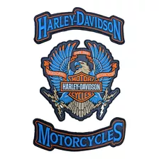 Parches Bordados Espaldera Harley Aguila Legend Motorcycles