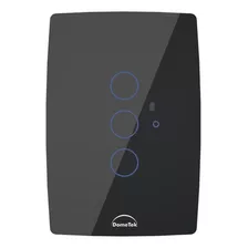 Interruptor Wifi Touch Inteligente 3 Botões Alexa Dometek Cor Preto