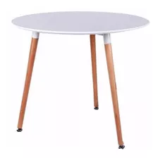 Mesa Circular Eames Redonda Diametro 80 Cm - Negra O Blanca