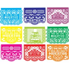 Decoración Papel Picado Muertos 10 Tiras De 5 Por Tira