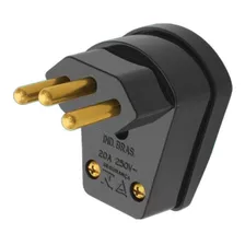 Plug Pino Maciço Macho 90 Gr 2p+t 20a Fame Preto Prensa Cabo