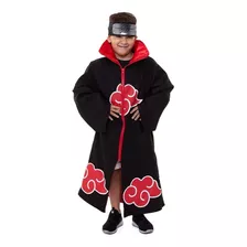 Capa Akatsuki Itachi Uchiha Anime Naruto Infantil + Bandana