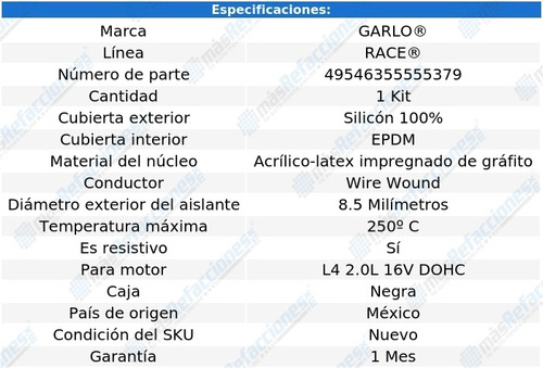 Kit Cables Bujias Forenza 2.0l 16v Dohc 04 Al 08 Garlo Race Foto 2