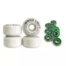 Roda Skate Wood Light 53mm 99a + 8 Rolamentos Abec 9