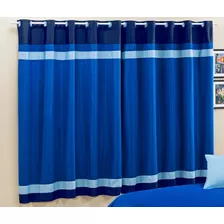 Cortina Para Sala Ou Quarto Azul 