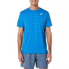 Playera Tennis Asics Court Stripe Azul Hombre 2041a257.411