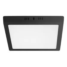 2 Pç Painel Plafon Led Sobr Quadr. Preto 24w 6500k Taschibra 110v/220v