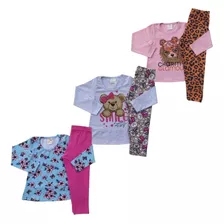 Roupa Infantil Menina Kit 3 Conjuntos Inverno Barato Atacado