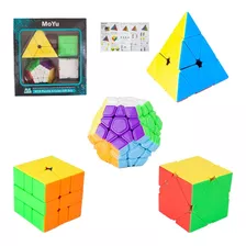 Kit Cubo Mágico Profissional Megaminx Pyraminx Skewb Square