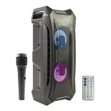 Caixa De Som Amplificada Portátil Bluetooth Microfone Led