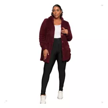 Casaco De Frio Ted Plus Size Quente Com Capuz Feminino 