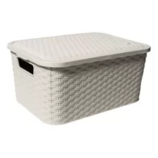 Caja Organizadora Símil Rattan Mediano Pack Por 12 Oferta!!!