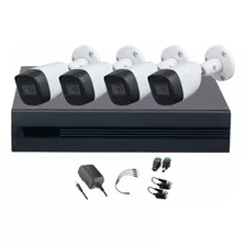 Dahua Kit De 4 Cámaras De Seguridad Metálicas Exterior Kitxvr5104hs4kli3-4csc 5 Mp Micrófono Integrado Circuito Cerrado Fácil Instalación Búsqueda De Humanos Kitxvr5104hs4kli3 Cctv