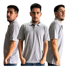 Kit 4 Polo T Shirt Masculina Algodão Premium Fio Lisa Básica