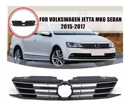 Parrilla Similar Jetta Mk6 2015-2018 Sin Emblema Volkswagen Foto 8