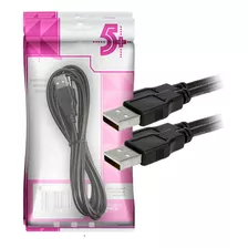 Cabo Usb 2.0 - Usb A Macho + Usb A Macho 2.0 - 1,80m - Preto