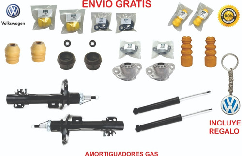 Kit 4 Amortiguadores Gas C/ Bases + Gomas Vw Vento 14 15 16 Foto 3