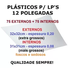 Plástico Grosso Lp Vinil 75 Externos 0,20 + 75 Internos 0,08