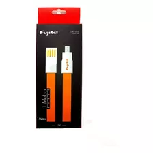 Cable Fujitel Usb A Micro Usb 1mt Plano Imantado Naranja Fx