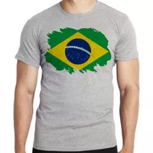 Camiseta Infantil Até Adulto Bandeira Brasil Brasileira