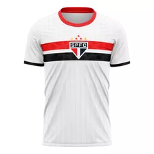 Camisa Braziline Stencil São Paulo Masculino - Branco E Verm