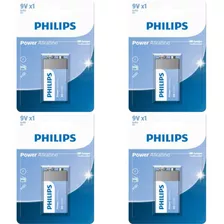 4 Bateria Pilha Alcalina 9v P/violão Sensor Fumaca Philips