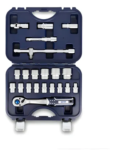 Set Herramientas Llaves Tubo Crique Bremen 22pz Enc 1/2 Cod. 6660 Dgm Gris