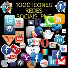 Pack 1000 Ícones Redes Sociais Png Sites Blogs Canva Midia
