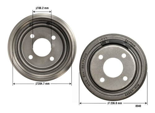 Tambor De Freno Ford Escort 1.9l 1985 - 1990 Foto 3