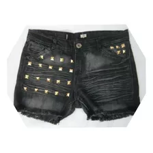 Lozavii Short De Jean Con Tachas Bordado