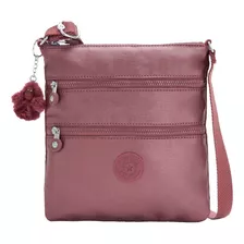 Bolso Bandolera Kipling Keiko Diseño Liso Crossbody Ac8103 Color Dark Maroon Metallic Color De La Correa De Hombro Rosa