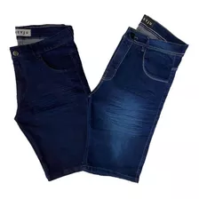 Kit C\ 2 Bermudas Jeans Masculina C\ Lycra