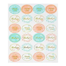 20 Sheets 480pcs Spring Floral Sticker Labels Oval Shape Tha