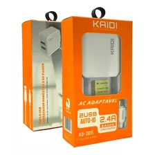 Carregador Turbo Celular Smartphone 2 Usb Cabo Tipo C 